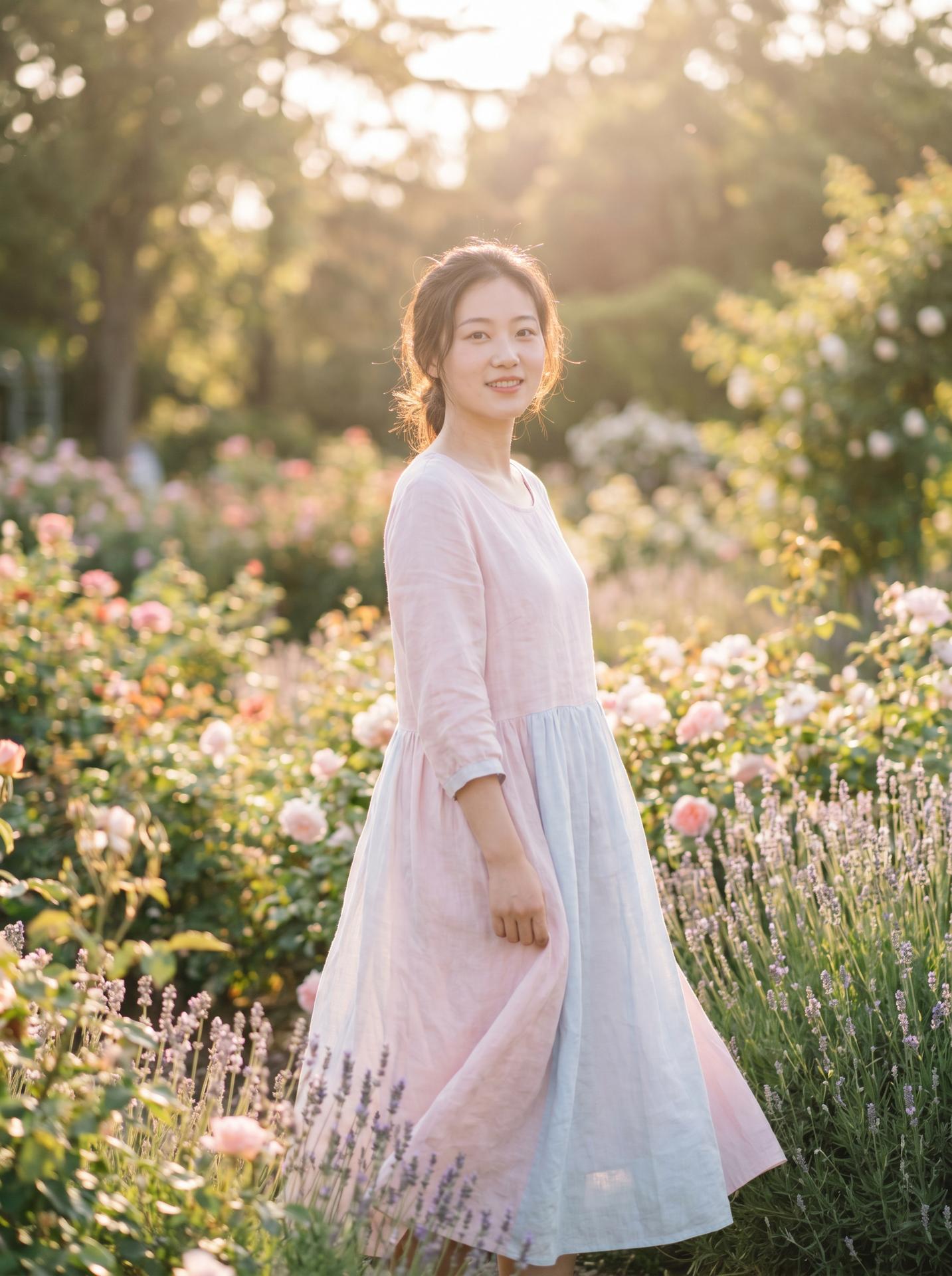 夏日花园写真拍摄花絮：清新美少女的治愈日常
